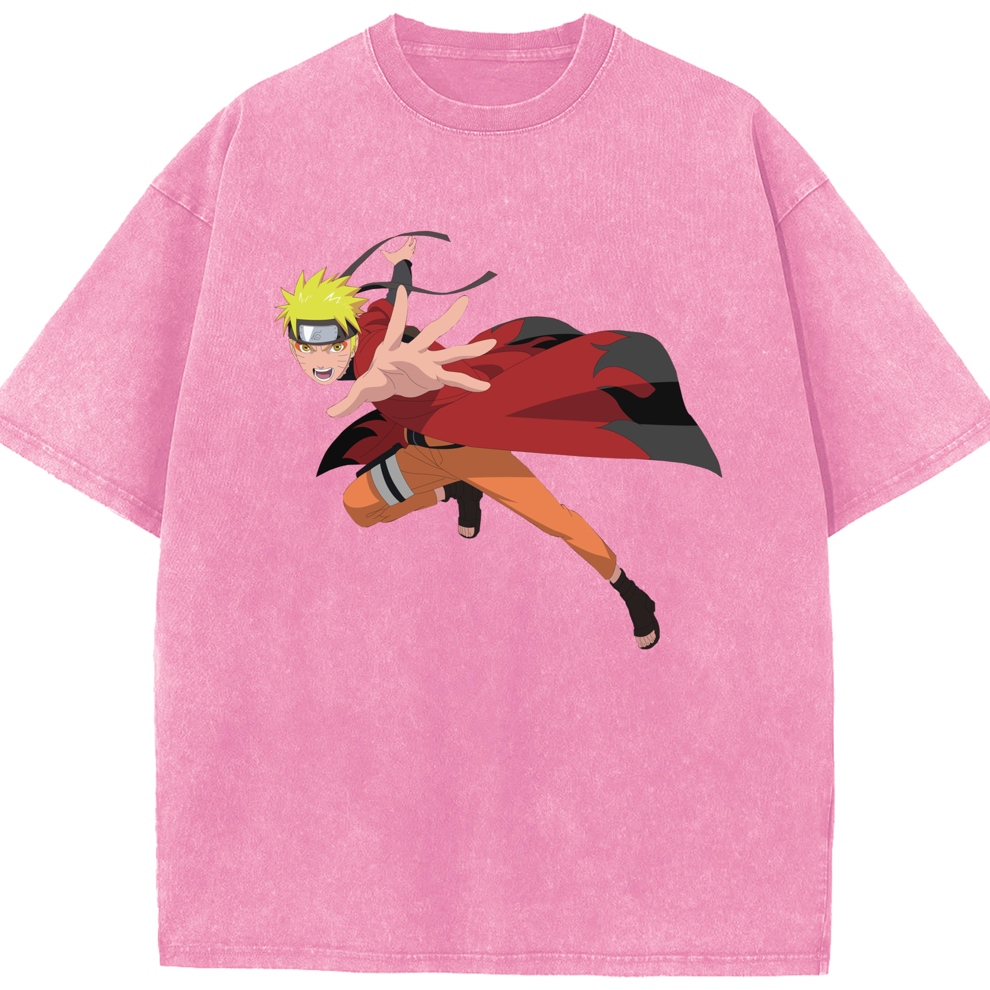 （画像用） NARUTO -ナルト- うずまき ナルト Uzumaki Naruto 綿100% ヴィンテージ風 半袖Tシャツ（フロントプリント）
